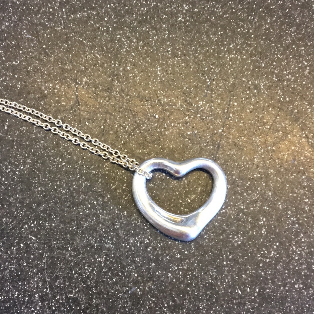 Tiffany large heart necklace.  Sterling silver.